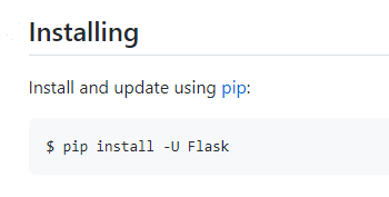 Installation steps for Flask